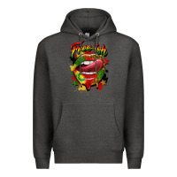 Charcoal Heather free ish juneteenth lips Premium Hoodie - CowGirlArtShop