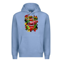 Colony Blue free ish juneteenth lips Premium Hoodie - CowGirlArtShop