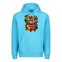 Ocean Blue free ish juneteenth lips Premium Hoodie - CowGirlArtShop