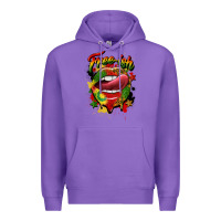 Purple free ish juneteenth lips Premium Hoodie - CowGirlArtShop