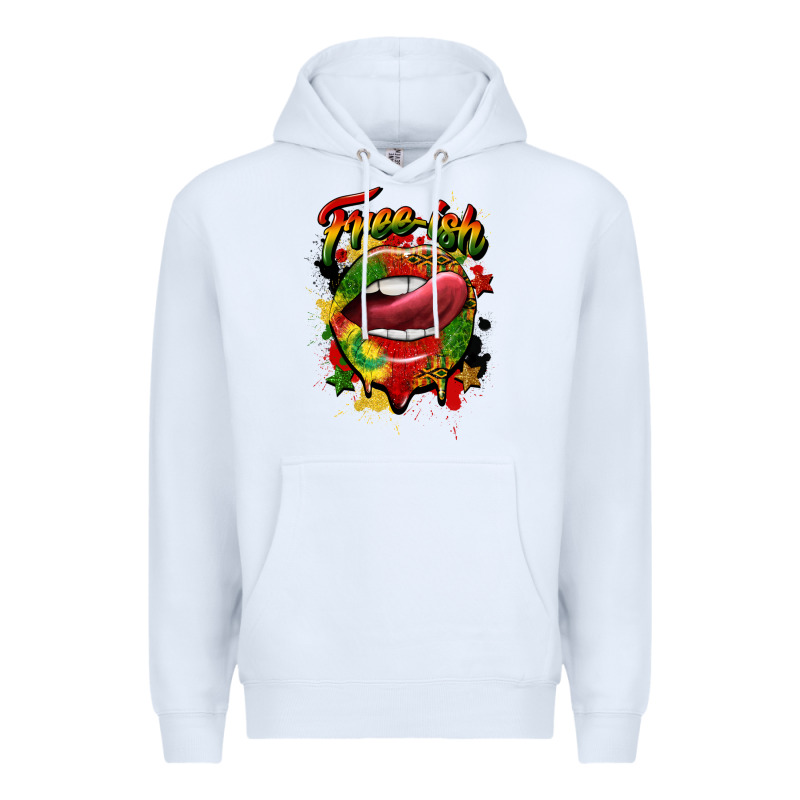 Free Ish Juneteenth Lips Premium Hoodie by CowGirlArtShop | Teevron