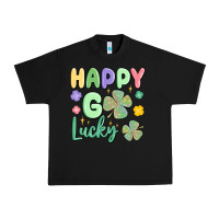 Black happy go lucky Urban Heavy Tee - MaliasSmallBusiness