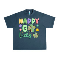 Midnight Navy happy go lucky Urban Heavy Tee - MaliasSmallBusiness