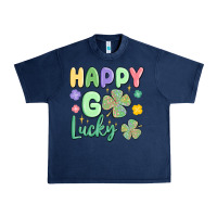 Navy happy go lucky Urban Heavy Tee - MaliasSmallBusiness