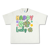 Pistachio happy go lucky Urban Heavy Tee - MaliasSmallBusiness