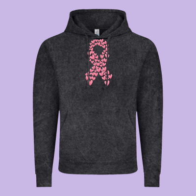 Breast Cancer Ribbon Vintage Hoodie Designed By Maliassmallbusiness