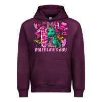 Mauve Wine my first valentine's day dragon Urban Hoodie - FaDigitalArtStudio
