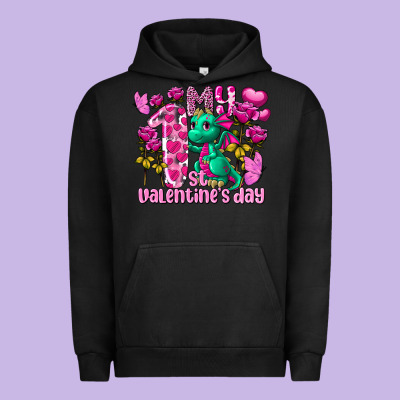 My First Valentine's Day Dragon Urban Hoodie Designed By Fadigitalartstudio