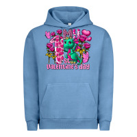 Pigment Pebble Blue my first valentine's day dragon Urban Hoodie - FaDigitalArtStudio