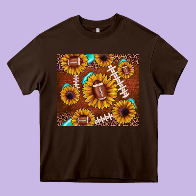 Football Leopard Sunflower Heavy Core Tee Designed By Jahusdesignshop