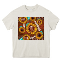Cream football leopard sunflower Heavy Core Tee - JahusDesignShop