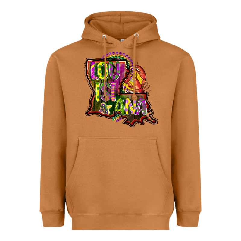 Louisiana Map Heavyweight Hoodie by CowGirlArtShop | Teevron