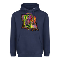 Navy louisiana map Heavyweight Hoodie - CowGirlArtShop