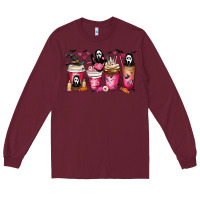 Burgundy Scream Coffee Cups Long Sleeve Tee - MaliasSmallBusiness