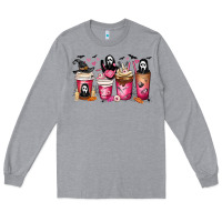 Heather Grey Scream Coffee Cups Long Sleeve Tee - MaliasSmallBusiness