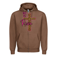 Chestnut He Is Risen Leopard Zipper Hoodie - Bettercallsaul