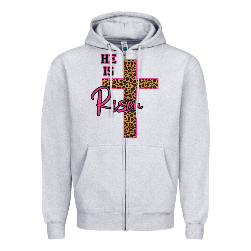 He Is Risen Leopard Zipper Hoodie by Bettercallsaul | Teevron