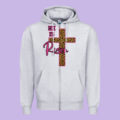 He Is Risen Leopard Zipper Hoodie Designed By Bettercallsaul