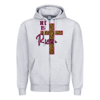 Heather Grey He Is Risen Leopard Zipper Hoodie - Bettercallsaul