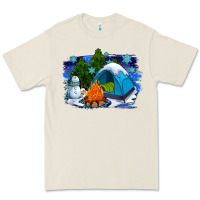 Bone winter camping with camp fire Premium Tee - AdoDesignShop