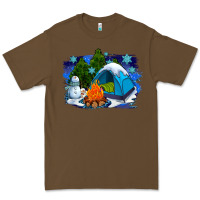 Cacao winter camping with camp fire Premium Tee - AdoDesignShop