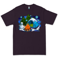 Plum winter camping with camp fire Premium Tee - AdoDesignShop