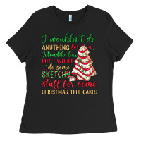 Black sketchy stuff for some christmas tree cakes Ladies Tee - JahusDesignShop