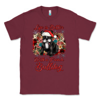 Burgundy christmas life is better with a french bulldog Classic Tee - JahusDesignShop
