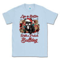 Dusty Blue christmas life is better with a french bulldog Classic Tee - JahusDesignShop