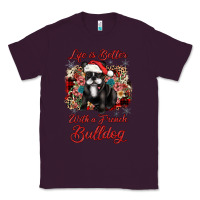 Plum christmas life is better with a french bulldog Classic Tee - JahusDesignShop
