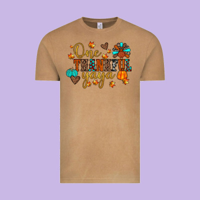 One Thankful Yaya Vintage Tee Designed By Jahusdesignshop