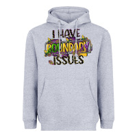 Heather Grey i have boundary issues Heavyweight Hoodie - CowGirlArtShop
