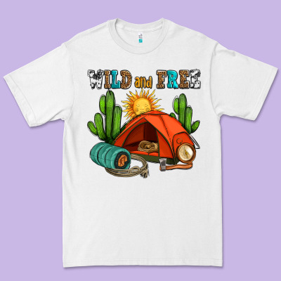 Wild And Free Camp Premium Tee Designed By Adodesignshop