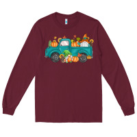 Burgundy fall gnomes truck Long Sleeve Tee - MaliasSmallBusiness