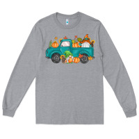 Heather Grey fall gnomes truck Long Sleeve Tee - MaliasSmallBusiness
