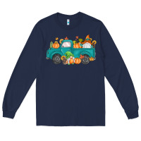 Navy fall gnomes truck Long Sleeve Tee - MaliasSmallBusiness