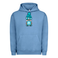 Pigment Pebble Blue winter gnome with snowflake Urban Hoodie - BundleAndBundleShop