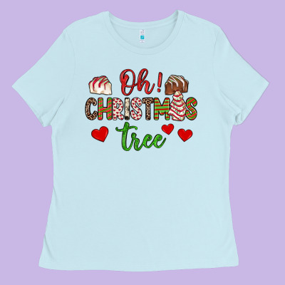 Oh Christmas Tree Ladies Tee Designed By Jahusdesignshop