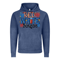 Vintage Denim red white boujee Vintage Hoodie - MaliasSmallBusiness