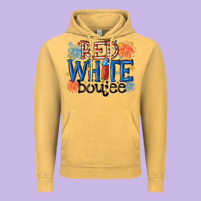 Red White Boujee Vintage Hoodie Designed By Maliassmallbusiness
