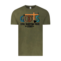 Vintage Olive god is still waiting your story Vintage Tee - MaliasSmallBusiness