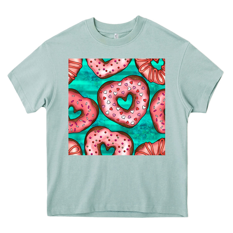 Valentines Day Heart Donuts Seamless Pattern Heavy Core Tee by BundleAndBundleShop | Teevron