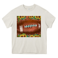 Cream football leopard turquoise sunflower Heavy Core Tee - JahusDesignShop