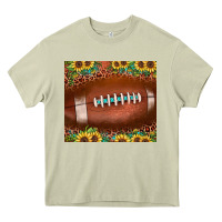 Mossy football leopard turquoise sunflower Heavy Core Tee - JahusDesignShop