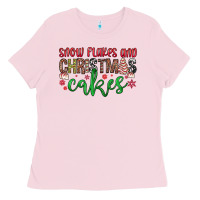 Bubblegum Pink Snowflakes and Christmas cakes Ladies Tee - JahusDesignShop