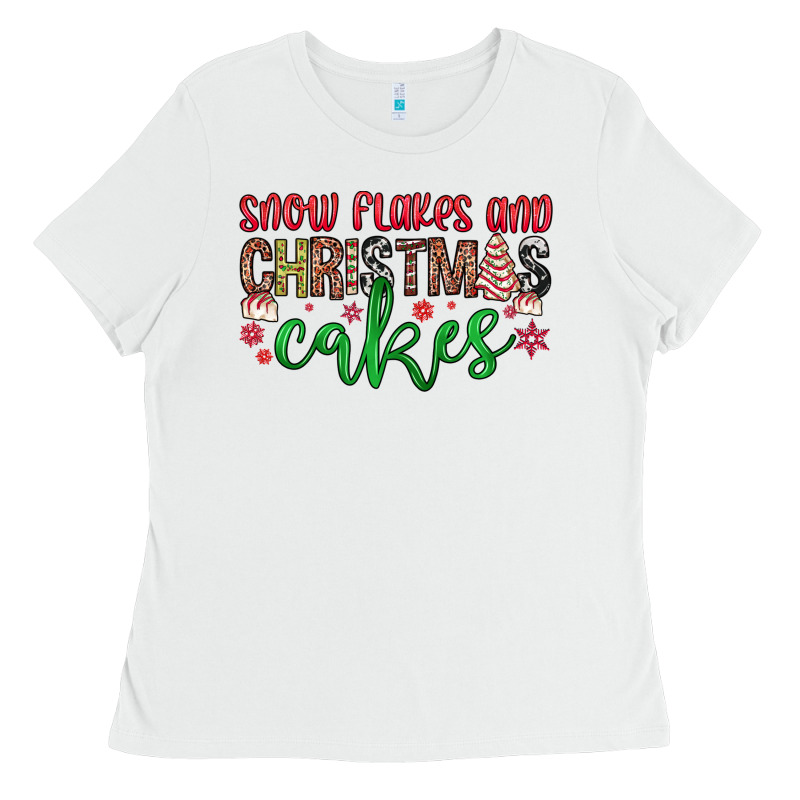 Snowflakes And Christmas Cakes Ladies Tee by JahusDesignShop | Teevron