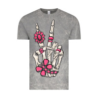 Cloud Rock pink gemstone peace skeleton hand Vintage Tee - MaliasSmallBusiness