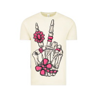 Vintage Arctic pink gemstone peace skeleton hand Vintage Tee - MaliasSmallBusiness