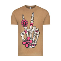 Vintage Camel pink gemstone peace skeleton hand Vintage Tee - MaliasSmallBusiness
