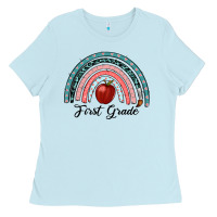 Baby Blue first grade rainbow Ladies Tee - RanaPortraitStore
